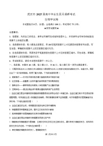 湖北省武汉市2025届高三下学期4月调考生物试卷（Word版附解析）