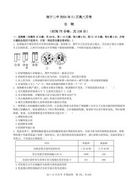 广西南宁市第二中学2024-2025学年高三上学期11月月考生物试卷（含答案）