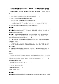 山东省潍坊某校2024-2025学年高一下学期3月月考生物试题（解析版）