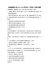 安徽省皖南八校2024-2025学年高一下学期4月期中生物试题（解析版）