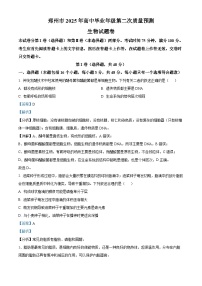 河南省郑州市2025届高三下学期二模试题 生物 含解析