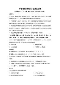 广东省潮州市2025届高三二模生物试卷（解析版）