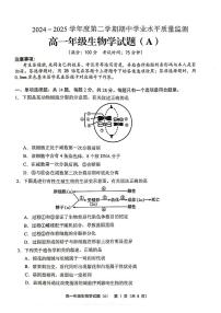 江苏省连云港市赣榆区2024-2025学年高一下学期4月期中考试 生物 PDF版含答案含答案解析
