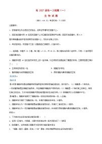 重庆市2024_2025学年高一生物上学期10月月考试题含解析 (2)