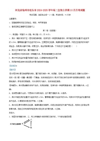 河北省沧州市泊头市2024_2025学年高二生物上学期10月月考试题含解析