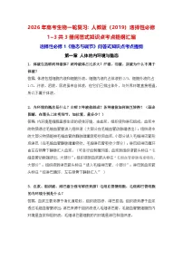 2026年高考生物一轮复习：人教版（2019）选择性必修1~3共3册问答式知识点考点提纲汇编 讲义