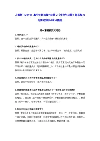 人教版（2019）高中生物选择性必修2《生物与环境》期末复习问答式知识点考点提纲 讲义