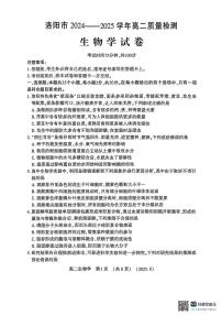 河南省洛阳市2024-2025学年高二下学期期末质量检测 生物试题（含答案）