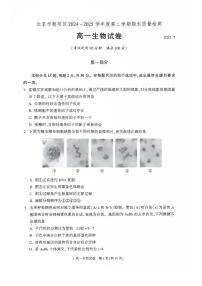 2025北京朝阳高一（下）期末真题生物试卷（教师版）