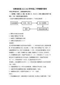 甘肃省多校2024-2025学年高二下学期期中联考生物试卷（解析版）