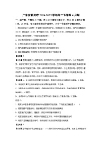 广东省韶关市2024-2025学年高二下学期6月期末生物试卷（解析版）