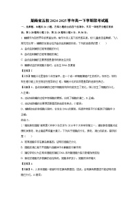 湖南省五校2024-2025学年高一下学期联考 生物试卷（解析版）