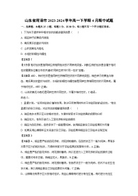 山东省菏泽市2023-2024学年高一下学期4月期中生物试卷（解析版）
