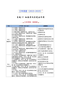三年（2023-2025）高考生物真题分类汇编：专题03 细胞呼吸与光合作用（全国通用）（解析版）