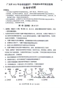 四川省广元市普通高中2024-2025学年高一下学期期末考试生物试卷（PDF版附答案）