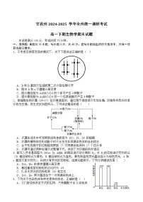 四川省甘孜州2024-2025学年高一下期期末考试生物试题（Word版附答案）
