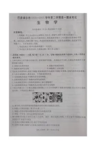内蒙古自治区巴彦淖尔市2024-2025学年高一下学期期末考试生物试卷（图片版，有答案）含答案解析