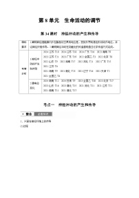 【备考2026】高考生物一轮复习资源：第8单元 第34课时 神经冲动的产生和传导（讲与练）（教师版）