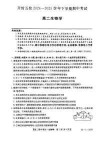 河南省开封市五校2024-2025学年高二下学期期中考试生物试卷+答案