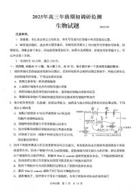 生物-山东省青岛市2025年高三年级上学期开学9月调研检测试题及答案