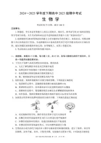 四川省成都市蓉城名校联盟2024-2025学年高二下学期期中考试生物试卷+答案