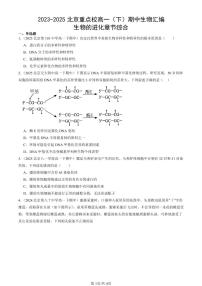 2023-2025北京重点校高一（下）期中生物汇编(试题)：生物的进化章节综合 有答案解析