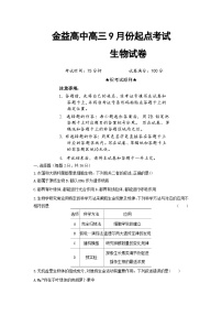 湖北省孝感市汉川市金益高级中学2025-2026学年高三上学期9月起点考试生物试卷（含答案）