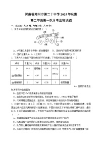 河南省郑州市第二十中学2025-2026学年高二上学期第一次月考生物试题