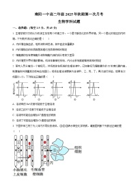 河南省南阳市第一中学校2025-2026学年高二上学期9月月考生物试题（含答案）含答案解析