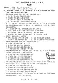 河北省2025-2026学年高三上学期10月联考生物试题（含答案）