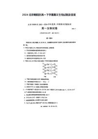 2024北京朝阳区高一下学期期末生物试题及答案
