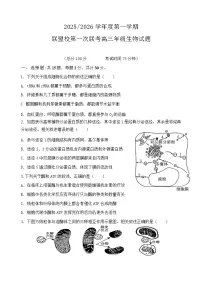 江苏省盐城市五校联考2026届高三上学期10月月考生物试卷