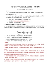 2025-2026学年高二生物上学期第一次月考（山东专用）Word版含解析含答案解析