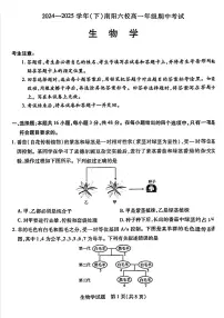 河南省南阳市六校2024-2025学年高一下学期期中考试生物试卷+答案