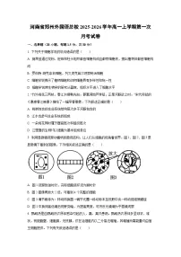 河南省郑州外国语总校2025-2026学年高一上学期第一次月考生物试卷（学生版）