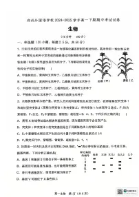 河南省郑州外国语学校2024-2025学年高一下学期期中考试生物试卷+答案