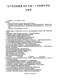辽宁省名校联盟2024-2025学年高一下学期3月联考生物试卷+答案