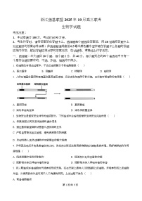 浙江省强基联盟2025-2026学年高三上学期10月联考生物试题（解析版）（月考）