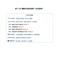 第31讲 植物生命活动调节（知识清单）（全国通用）（含答案）2026年高考生物一轮复习讲练测（全国通用）