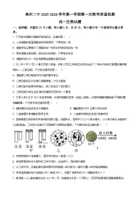 安徽省亳州市第二完全中学2025-2026学年高一上学期10月月考生物试题（Word版附解析）