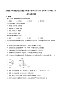 甘肃省兰州第一中学2025-2026学年高一上学期10月月考生物试卷（Word版附答案）