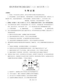 重庆实验外国语学校高2026届高三（上）10月月考（三）生物试卷