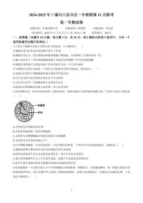 湖北省十堰市六县市区一中教联体2024-2025学年高一上学期11月联考试题生物含答案