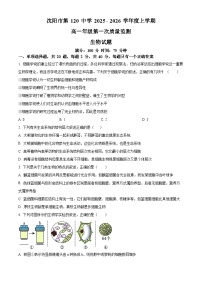 精品解析：辽宁省沈阳市第120中学2025-2026学年高一上学期第一次质量监测生物试题（原卷版）