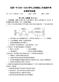 云南省玉溪第一中学2025-2026学年高二上学期期中考试生物试题（Word版附答案）