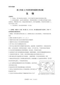 山东省济南市山东师范大学附属中学2025-2026学年高三上学期10月阶段性检测生物试题（含答案）