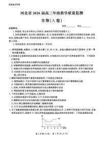 2025年河北省高三上学期11月期中生物试题及答案