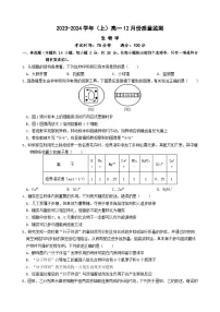 江苏省南通市某校2023-2024学年高一上学期12月质量监测生物试题