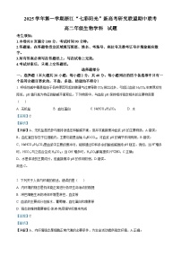 浙江省”七彩阳光“新高考研究联盟2025-2026学年高二上学期期中联考生物试卷（Word版附解析）