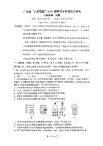 广东省六校联盟2026届高三上学期11月第三上学期次联考生物试题无答案